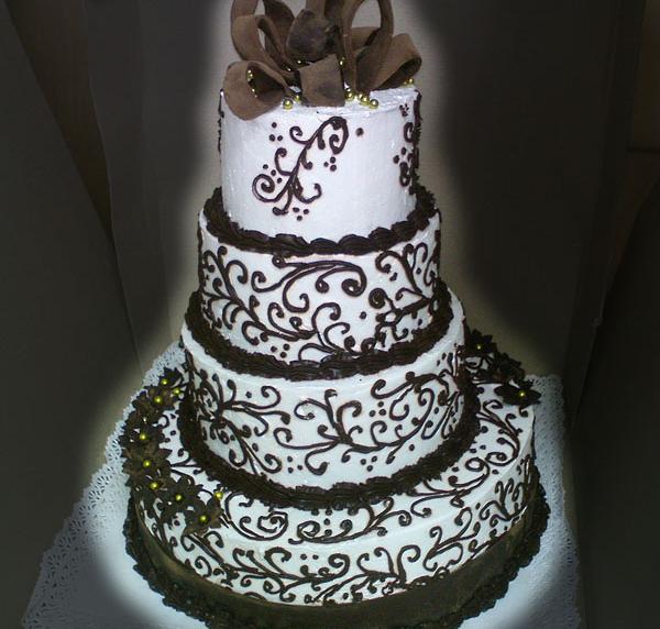 Торт весільний «Шоколадний візерунок»